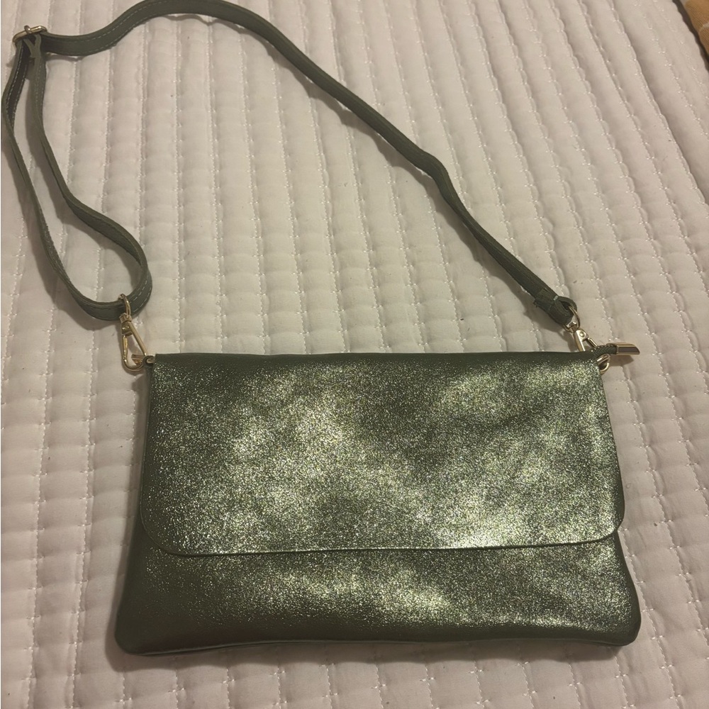 Woodland Tassels Ava Evelope Crossbody/Clutch in Mystic Moss 💚